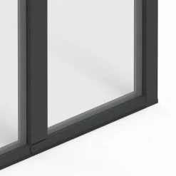 GoodHome Porte fenêtre alu 2 vantaux gris - l.120 x h.215 cm, tirant droit