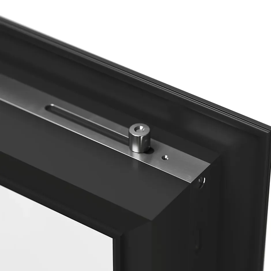 GoodHome Porte fenêtre alu 2 vantaux gris - l.120 x h.215 cm, tirant droit