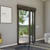 Porte fenêtre alu 2 vantaux + volet roulant électrique gris - l.120 x h.215 cm, tirant droit-GoodHome Best