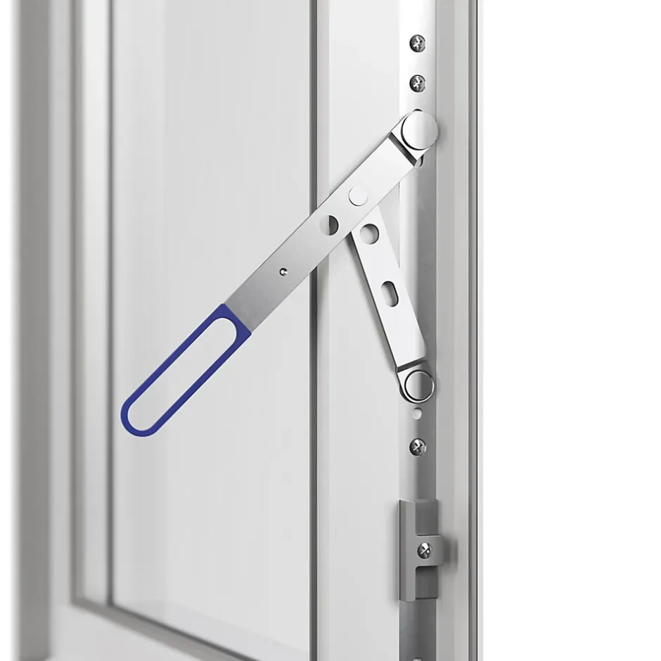 GoodHome Porte fenêtre alu 2 vantaux + volet roulant électrique blanc - l.120 x h.215 cm, tirant droit