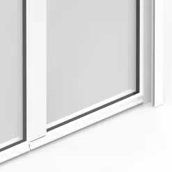 GoodHome Porte fenêtre alu 2 vantaux + volet roulant électrique blanc - l.120 x h.215 cm, tirant droit