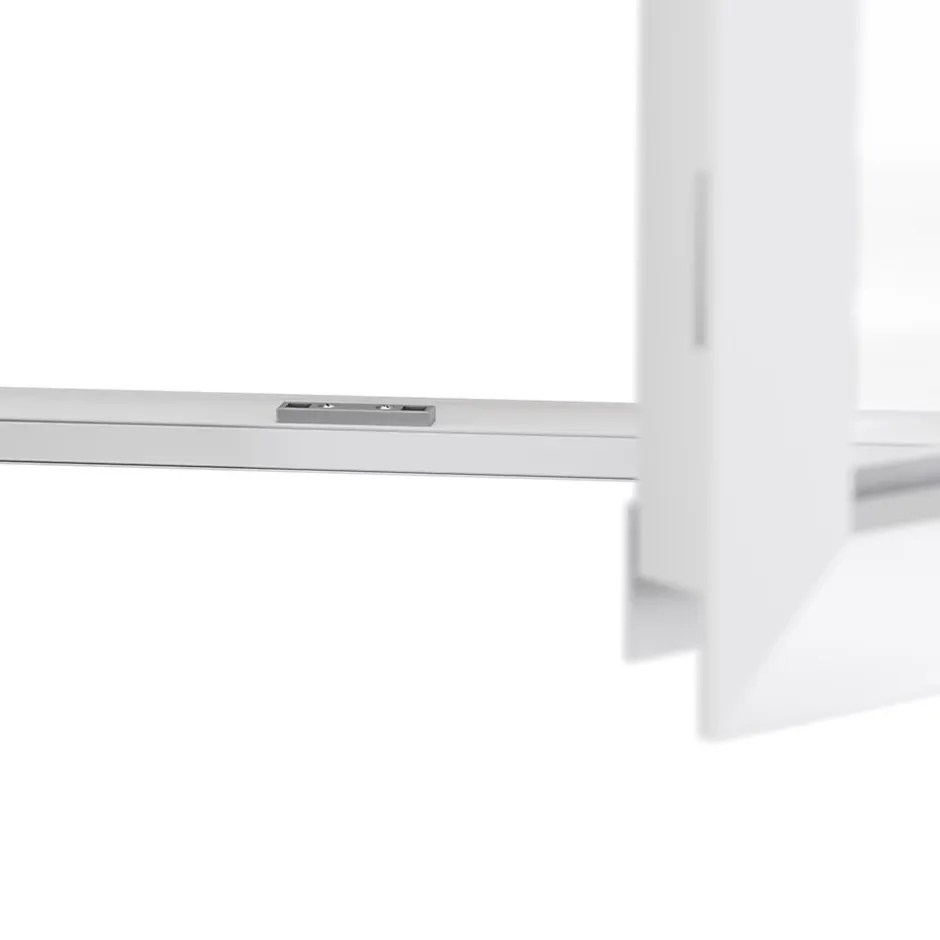 GoodHome Porte fenêtre alu 2 vantaux + volet roulant électrique blanc - l.120 x h.215 cm, tirant droit