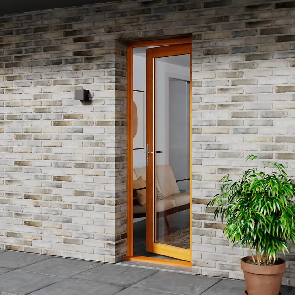 Porte fenêtre bois 1 vantail - l.80 x h.205 cm, tirant droit-GoodHome New