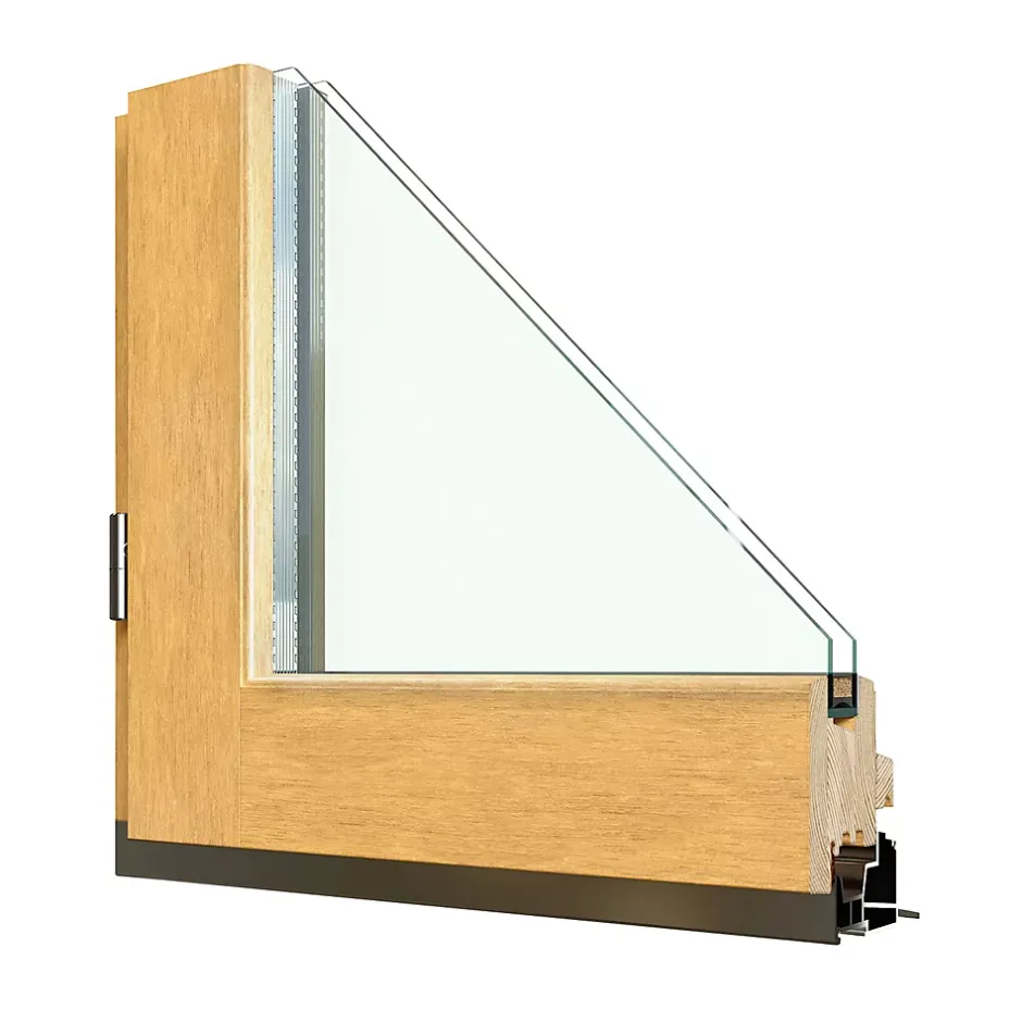 GoodHome Porte fenêtre bois 1 vantail l.80 x H.215 cm tirant droit