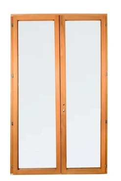 GoodHome Porte fenêtre bois 2 vantaux l.140 x H.215 cm tirant droit