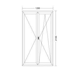 Porte fenêtre oscillo-battante double vantaux PVC anthracite et blanc L 1200mm x H 2150mm ouvrant droit-Fral Fermetures Sale