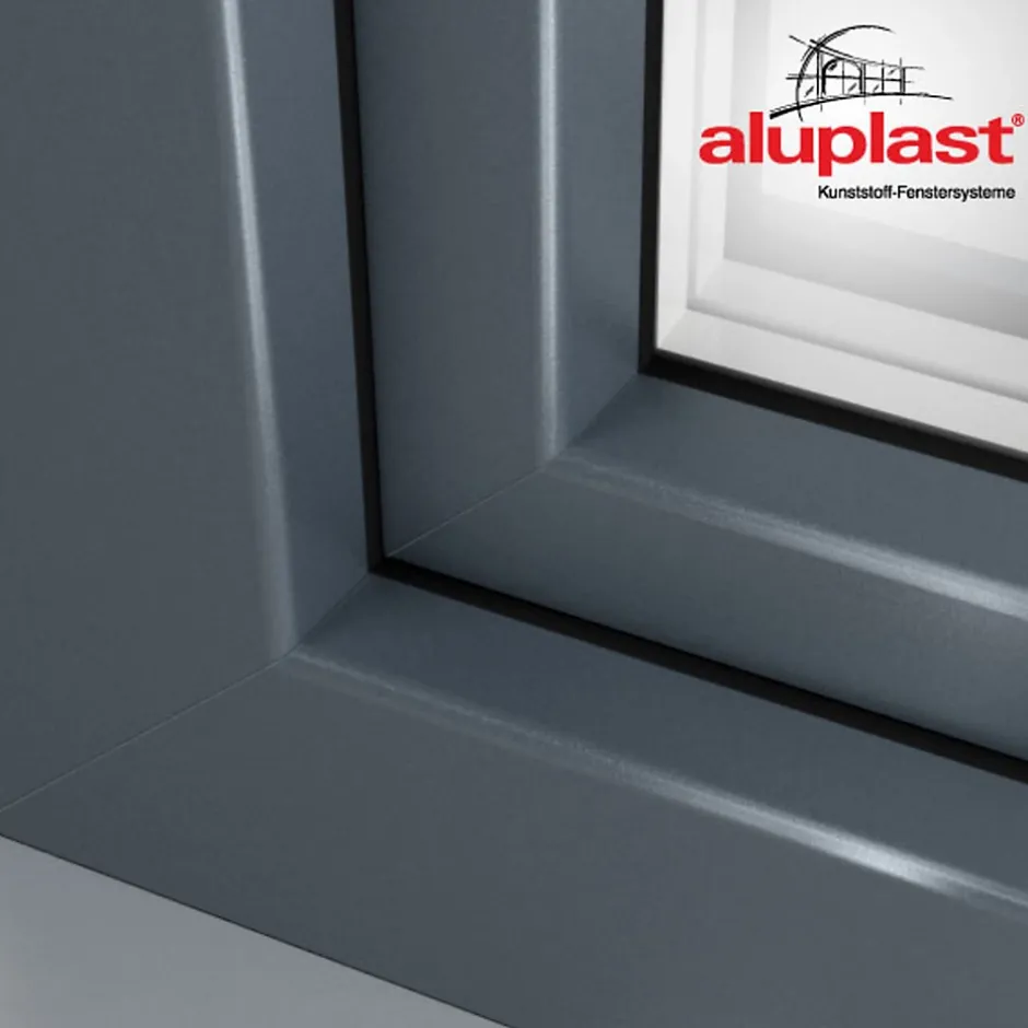 Fral Fermetures Porte fenêtre oscillo-battante double vantaux PVC anthracite L 1400mm x H 2150mm ouvrant droit