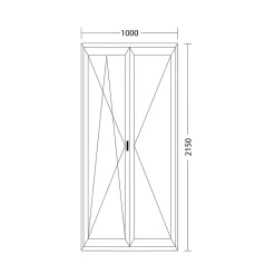 Porte fenêtre oscillo-battante double vantaux PVC anthracite et blanc L 1000mm x H 2150mm ouvrant gauche-Fral Fermetures Outlet