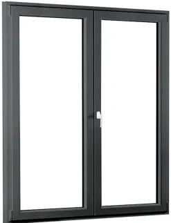 Fral Fermetures Porte fenêtre oscillo-battante double vantaux PVC anthracite L 1000mm x H 2150mm ouvrant gauche