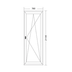 Porte fenêtre oscillo-battante PVC anthracite et blanc L 760mm x H 2150mm ouvrant droit-Fral Fermetures Discount