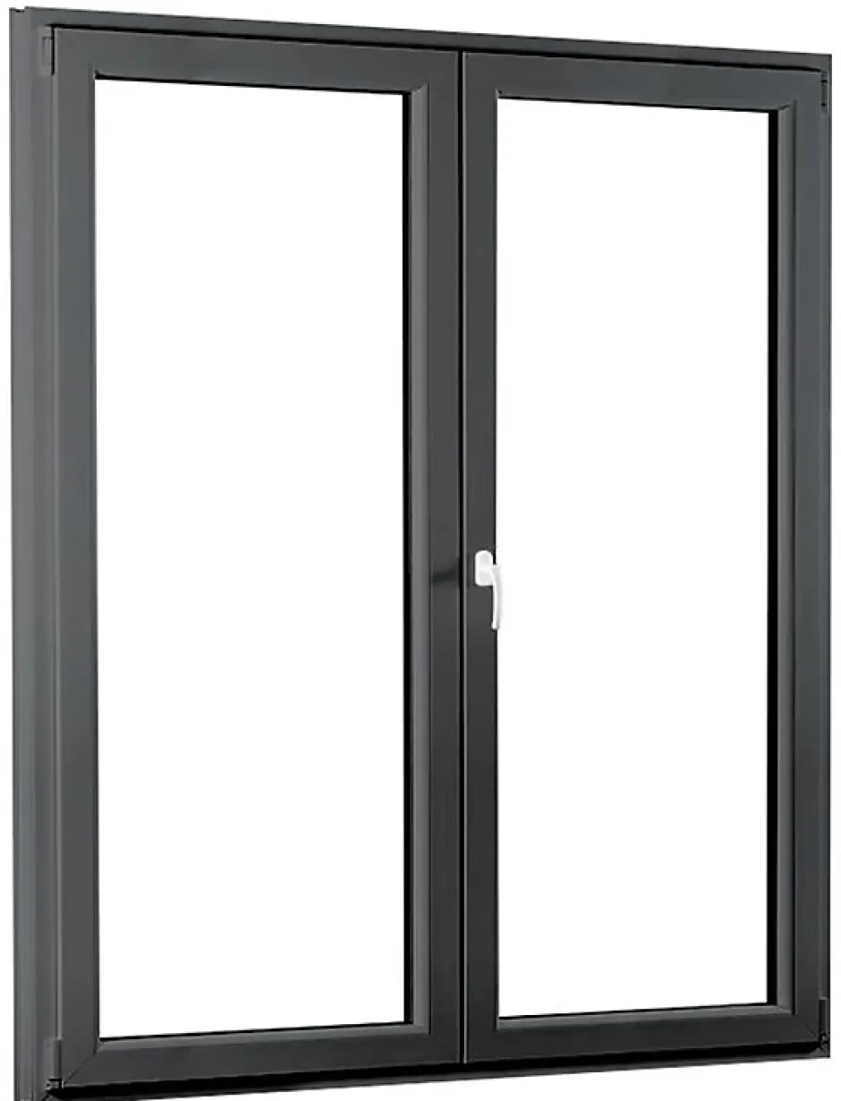 Porte fenêtre oscillo-battante double vantaux PVC anthracite L 1000mm x H 2150mm ouvrant droit-Fral Fermetures Clearance