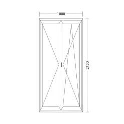 Porte fenêtre oscillo-battante double vantaux PVC anthracite L 1000mm x H 2150mm ouvrant droit-Fral Fermetures Clearance