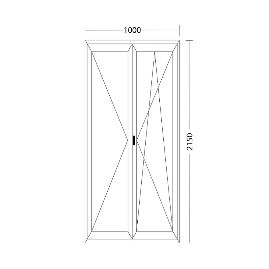 Porte fenêtre oscillo-battante double vantaux PVC anthracite L 1000mm x H 2150mm ouvrant droit-Fral Fermetures Clearance