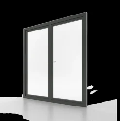 Porte fenêtre oscillo-battante double vantaux PVC anthracite L 1000mm x H 2150mm ouvrant droit-Fral Fermetures Clearance