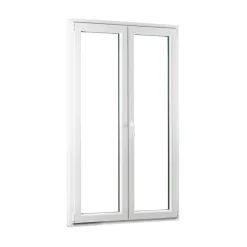 Fral Fermetures Porte fenêtre oscillo-battante double vantaux PVC blanc L 1400mm x H 2150mm ouvrant droit