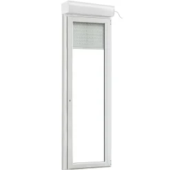 GoodHome Porte fenêtre PVC 1 vantail tirant + volet roulant électrique blanc - l.80 x h.215 cm, tirant droit