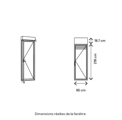 GoodHome Porte fenêtre PVC 1 vantail tirant + volet roulant électrique blanc - l.80 x h.215 cm, tirant droit
