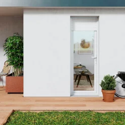 Porte fenêtre PVC 1 vantail tirant + volet roulant électrique blanc - l.80 x h.205 cm, tirant droit-GoodHome