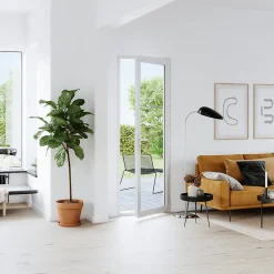 Porte fenêtre PVC 1 vantail tirant blanc - l.80 x h.205 cm-GoodHome Best