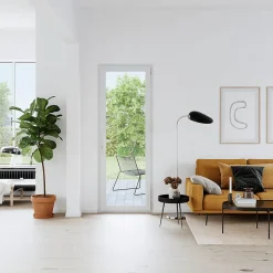 GoodHome Porte fenêtre PVC 1 vantail tirant blanc - l.80 x h.205 cm, tirant gauche