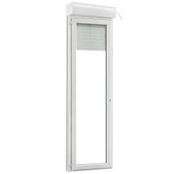 GoodHome Porte fenêtre PVC 1 vantail tirant + volet roulant électrique blanc - l.80 x h.215 cm, tirant gauche