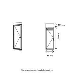 Porte fenêtre PVC 1 vantail tirant + volet roulant électrique blanc - l.80 x h.205 cm, tirant gauche-GoodHome Outlet