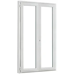 GoodHome Porte fenêtre PVC 2 vantaux blanc - l.120 x h.215 cm, tirant droit