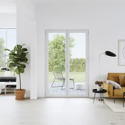 GoodHome Porte fenêtre PVC 2 vantaux blanc - l.120 x h.205 cm, tirant droit