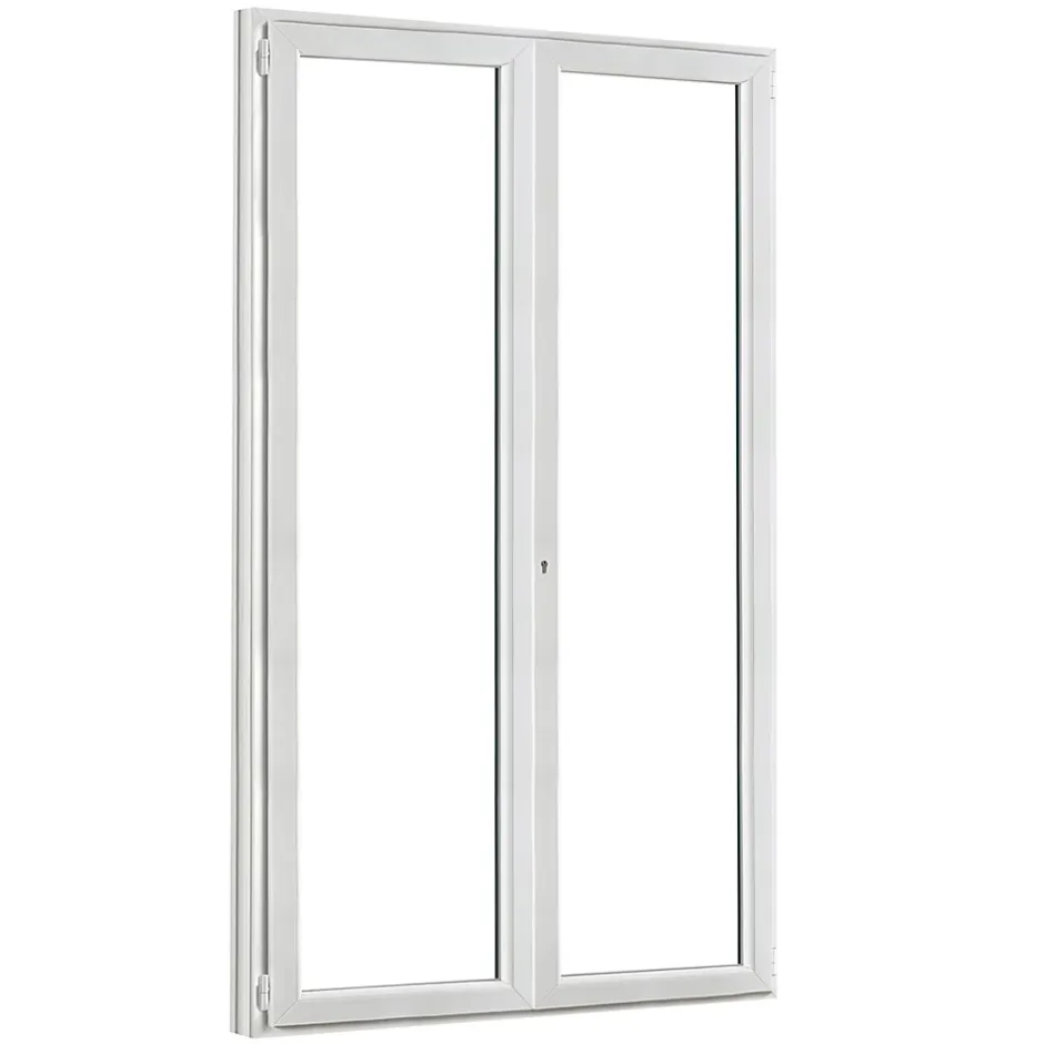 GoodHome Porte fenêtre PVC 2 vantaux blanc - l.120 x h.205 cm, tirant droit