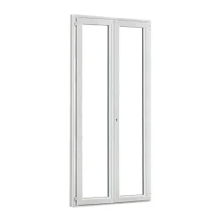 Porte fenêtre PVC 2 vantaux blanc - 100 x h.205 cm, tirant droit-GoodHome Discount