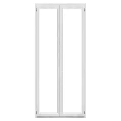 Porte fenêtre PVC 2 vantaux blanc - 100 x h.215 cm, tirant droit-GoodHome Outlet