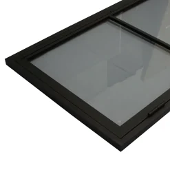 Schulte Porte intérieure loft en verre - bloc-porte - 83x211 - noir mat - verre fumé - 3 vitrages - tirant droit