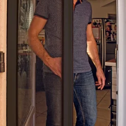 Porte moustiquaire gris avec enrouleur 140 x 225 cm-Werka Pro Discount