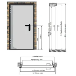 Porte Métallique Industrielle De Service Isolée Réversible L900 H2050 RAL9010 En Applique-4M Outlet