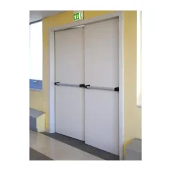 Porte Métallique Industrielle Coupe Feu 1H Double Poussant Droit L900+900 H2050 RAL9010 En Applique-4M Clearance