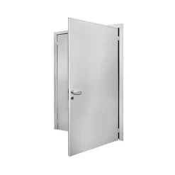 Porte Métallique Industrielle Coupe Feu 1H Double Poussant Droit L800+800 H2050 RAL9010 En Applique-4M Online