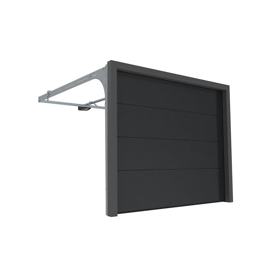 Porte Sectionnelle Motorisée StandardLine Linteau 100mm Lisse Gris Ral 7016 L2400xH2000-4M New