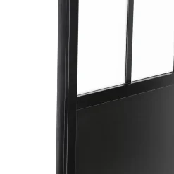 Porte seule 3 carreaux vitrés opaques, coloris noir mat H.204 x l.83cm