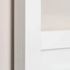 Porte seule 3 carreaux vitrés transparents, coloris blanc H.204 x l.83cm- Outlet
