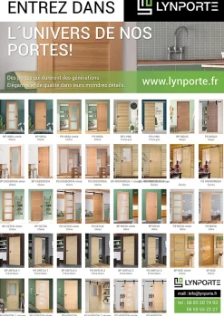 Lynporte Porte seule 4 Panneaux Nova2 bois hêtre 2040 x 730