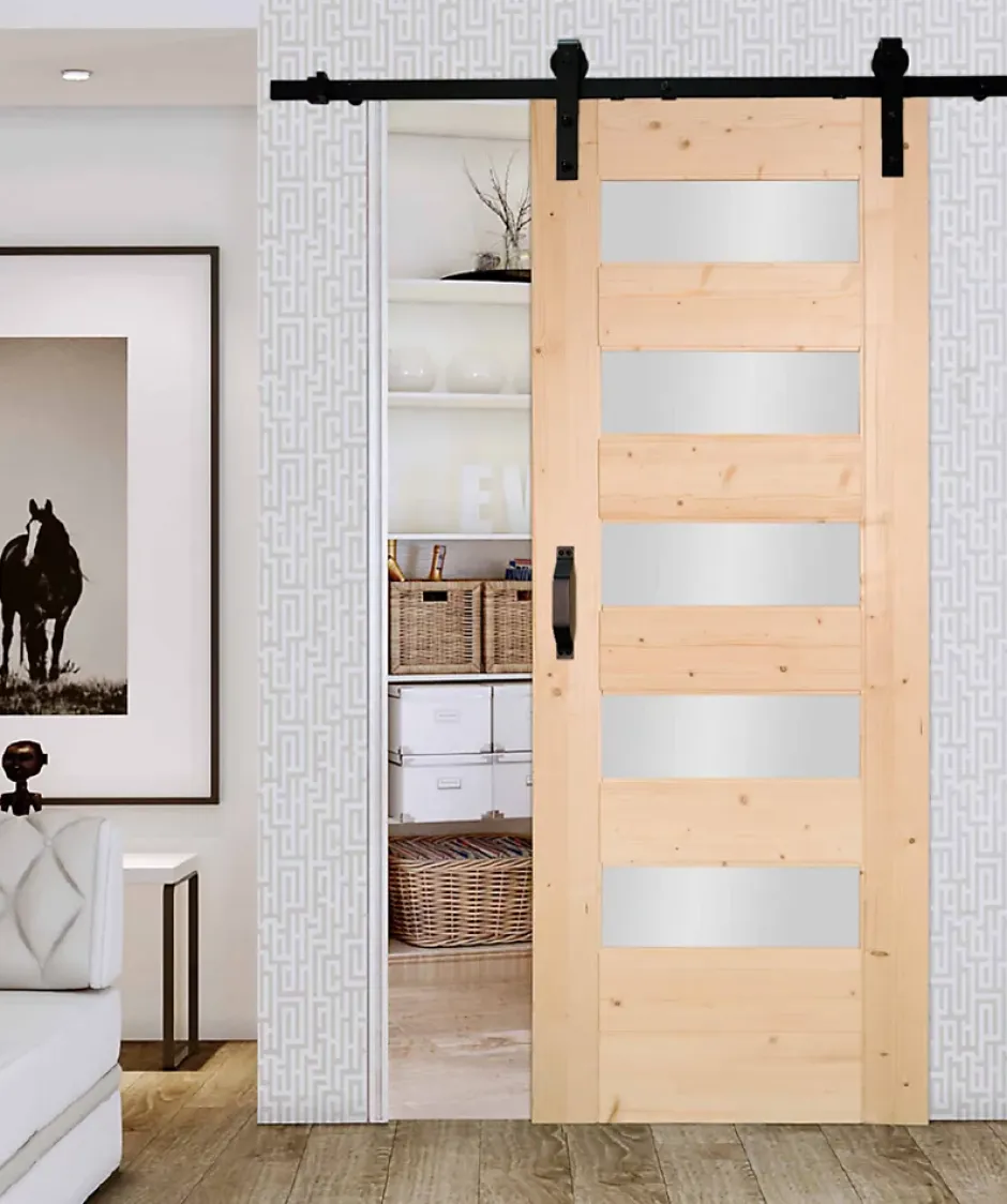 Lynporte Porte seule 5 Vitrages HORIZON bois épicéa 2040 x 930