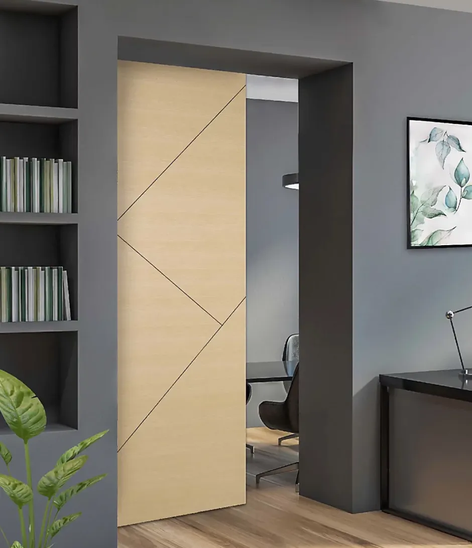 Lynporte Porte seule bois isoplane ANTLIA 2 830 en placage frêne blanc européen