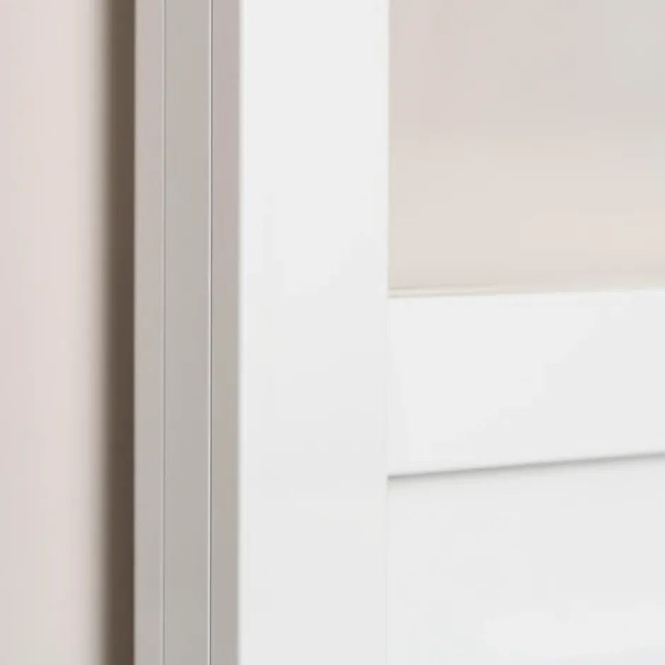 Porte seule en aluminium 3 carreaux vitrés transparents 73 coloris blanc H.204 x l.73cm