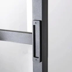 Porte seule Loft 4 carreaux vitrés transparents, coloris noir mat H.204 x l.83cm