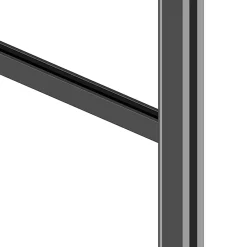 Porte simple coulissante droite H 2088 x L 1067 mm - 3 verres horizontaux - trempé 6 mm clair - gris-MySystem Discount