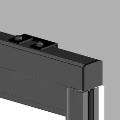 Porte simple coulissante droite H 2088 x L 1067 mm - 3 verres horizontaux - trempé 6 mm clair - gris-MySystem Discount