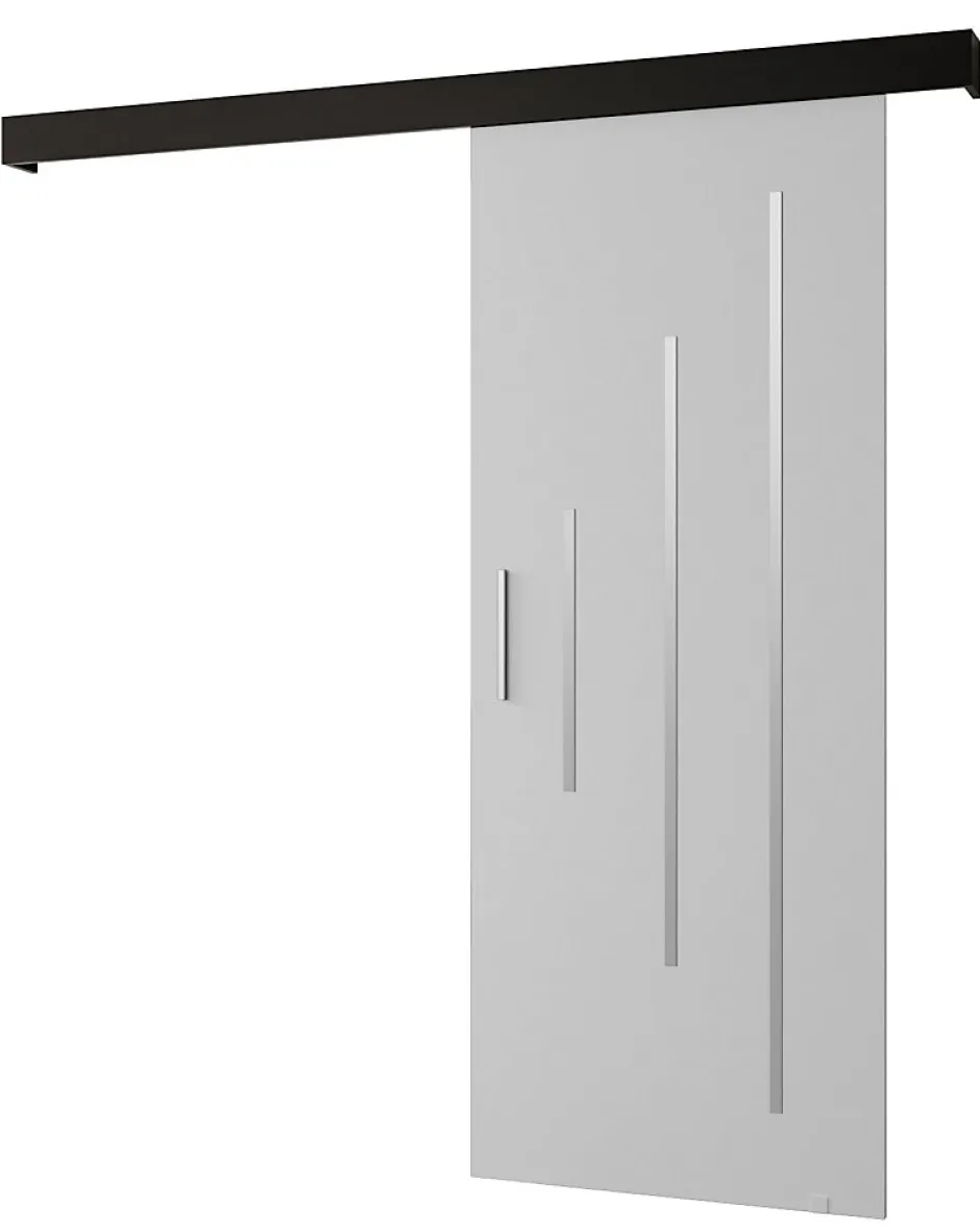 Abiks Meble Portes coulissantes Salwador Y 90x204 cm (Blanc / Noir / Argent)