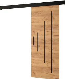 Portes coulissantes Salwador Y 90x204 cm (Chêne Craft / Noir / Noir)-Abiks Meble Hot