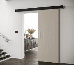 Portes coulissantes Salwador Y 90x204 cm (Cachemire / Noir / Argent)-Abiks Meble Sale