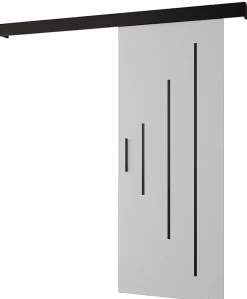 Portes coulissantes Salwador Y 90x204 cm (Blanc / Noir / Noir)-Abiks Meble Discount